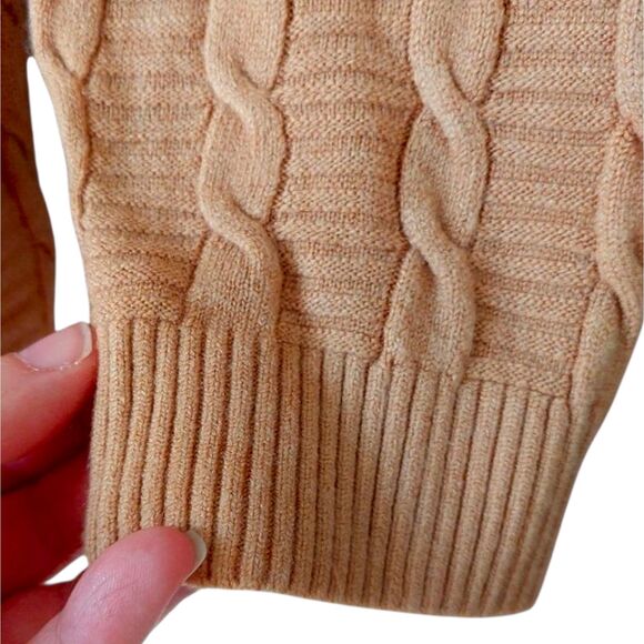Croft & Barrow Cable Knit Turtleneck Sweater Sz XL | Tan Camel Beige Neutral - Picture 10 of 13
